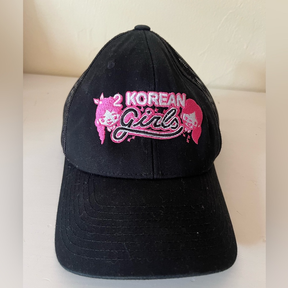 Korean Girls Black and Pink  Cap